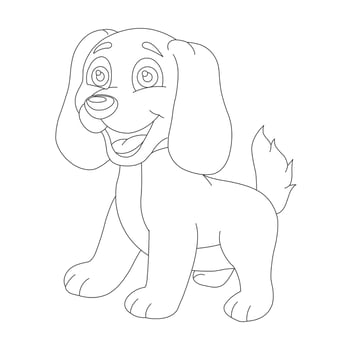 Cute Puppy Dog Outline Coloring Page for Kids Animal Coloring Page vector