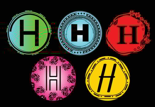 H letter new logo and icon design template bundle vector