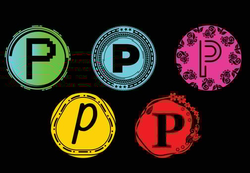 P letter new logo and icon design template bundle vector