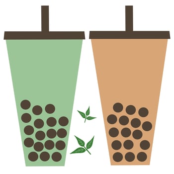 Taiwanese pearls milk tea. vector