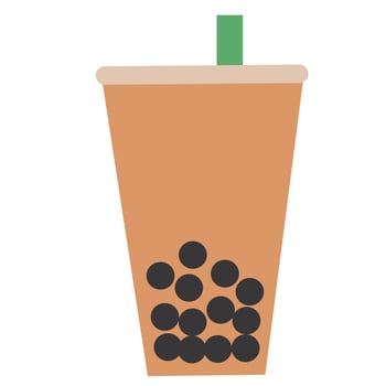 Taiwanese Pearl bubble milk tea. vector