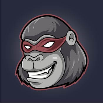 head super kong, mascot logo concept vector