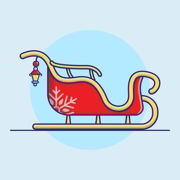 christmas sledge flat vector