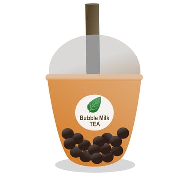 Taiwanese bubble milk tea. vector