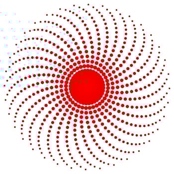 Screen printing pattern. Radiant frame. Abstract vortex. Circular pattern. Pop art round halftone frame isolated on white. Abstract whirligig, eyeball. Dotted print. vector