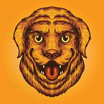 Cute dog head logo mascot Illustrations vector