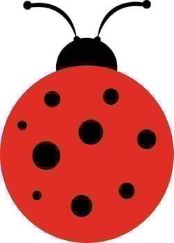 Vector series animals, vectors of cute ladybug. Good for icons, logos, and learning media.