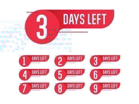 countdown days left design template vector