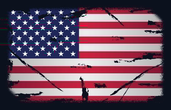 Dirty Texture American Flag vector