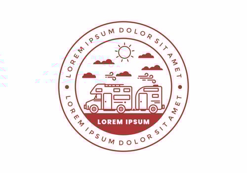 flat illustration of motor home van vector