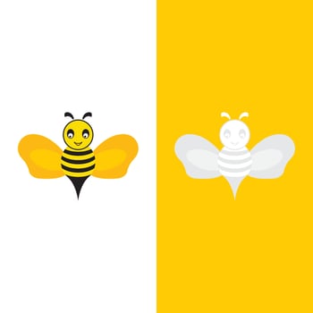 Bee logo vector icon illustration