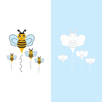 Bee logo vector icon illustration