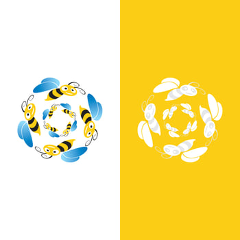 Bee logo vector icon illustration