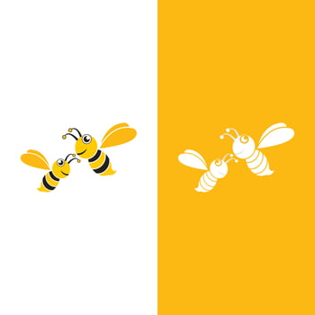 Bee logo vector icon illustration