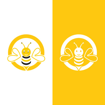 Bee logo vector icon illustration