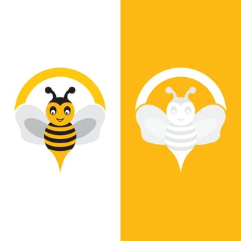 Bee logo vector icon illustration