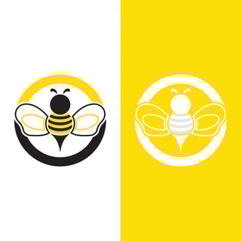 Bee logo vector icon illustration