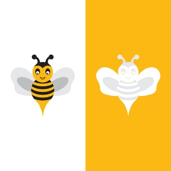 Bee logo vector icon illustration
