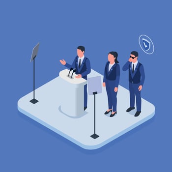 Bodyguard Security Service Isometric Composition vector