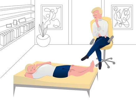Psychotherapy session vector illustration.