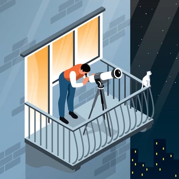 Astronomy Isometric Illustration vector