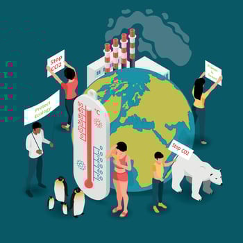 Global Warming Planet Composition vector