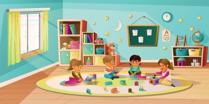 Kindergarten Cartoon Background vector