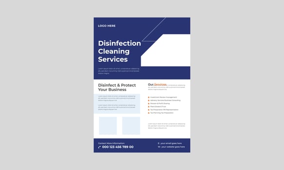 Professional Cleaning Services Flyer, Disinfecting flyer poster design template, Disinfection services flyer, House cleaning service poster flyer template. vector