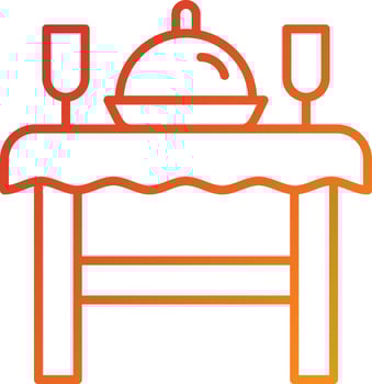 Dining Table Icon Style vector