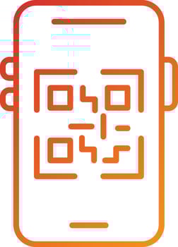 Mobile Qr Code Icon Style vector