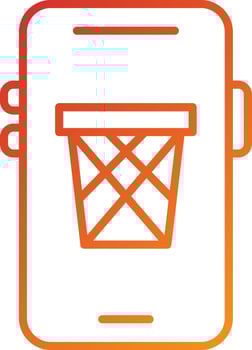 Mobile Bin Icon Style vector