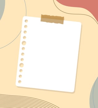 Hole Punch Paper Note Isolated on Boho Background Vector Design EPS10 great for business, school, projects, or any other purposes who needs paper note