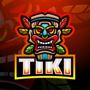 Tiki mask mascot esport logo design vector