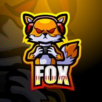 Fox gaming mascot esport logo design vector