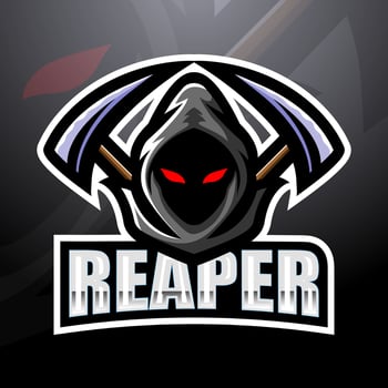 Reaper skull mascot esport logo design vector