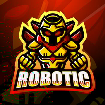 Robotic mascot esport logo design vector