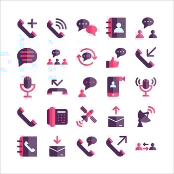 Communication icon set vector flat for website, mobile app, presentation, social media.