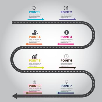 6 Point business Infographics design vector
