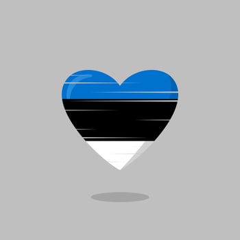 Estonia flag shaped love illustration vector