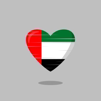United arab emirates flag shaped love illustration vector