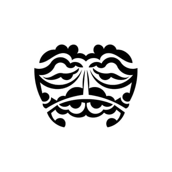 Samurai mask. Traditional totem symbol. Black tattoo in samoan style. Isolated on white background. Vector. vector