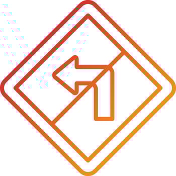 No Left Turn Icon Style vector