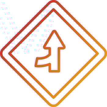 Merging Road Icon Style vector
