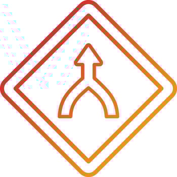 Converging Road Icon Style vector