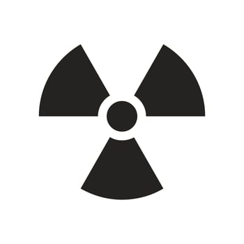 illustration of radioactive, nuclear, danger symbol. solid icons. vector