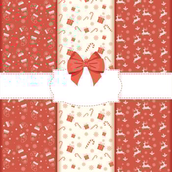 christmas gift wrap frame vector