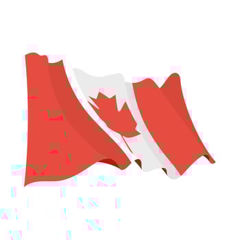 canadian flag waving vector