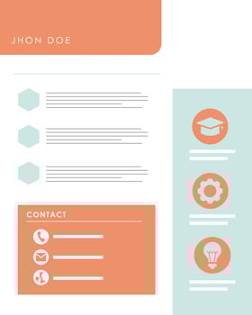 orange curriculum vitae template vector