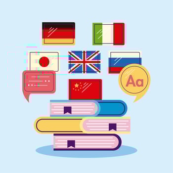 books with lenguage learning vector