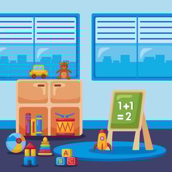 classroom kindergarten scene vector